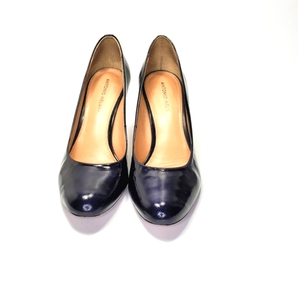 Antonio Melani Fallon Shoes Black Leather Heels Size 10 - Picture 2 of 14